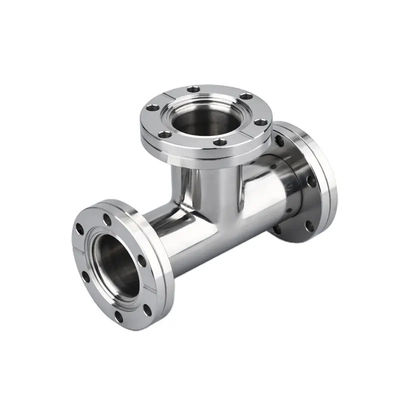 Acier inoxydable 301/304/316 KF Équal Tee Connectez la bride à vide avec support OEM