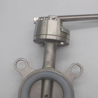 Ventilateur à papillon en acier inoxydable 304 316 type gaufre en argent avec connexion filetée