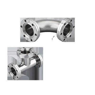 Acier inoxydable 301/304/316 KF Équal Tee Connectez la bride à vide avec support OEM
