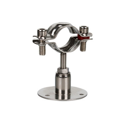 Porteur de tuyau en acier inoxydable argenté 304 réglable avec connexion fil/clampe/soudure