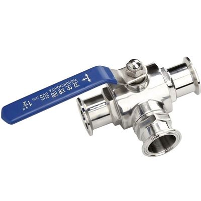Témperature normale médias sanitaires en acier inoxydable 304 316L Tri Clamp Tee 3 voies soupape à bille