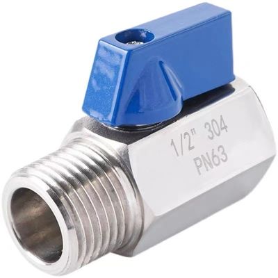 Ventilateur à bille miniégale 1/8" WZ en acier inoxydable 304 316 FF 1000PSI/PN63
