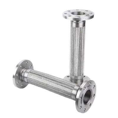 Pipe ondulée métallique flexible avec raccordement à bride en acier inoxydable argenté 304 316