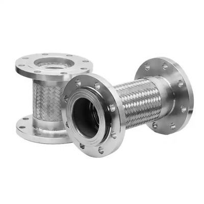 Pipe ondulée métallique flexible avec raccordement à bride en acier inoxydable argenté 304 316
