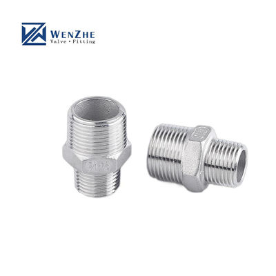 304/316L en acier inoxydable BSP/NPT fils mâle hexagonal téton pour les milieux d'eau 1/4''-4.0