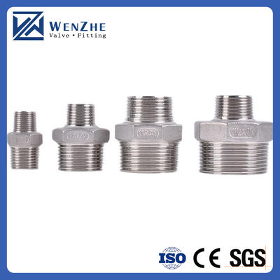 304/316L en acier inoxydable BSP/NPT fils mâle hexagonal téton pour les milieux d'eau 1/4''-4.0