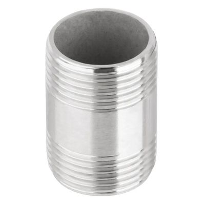 201 304 en acier inoxydable double tête tuyau de fil externe téton pour support personnalisé