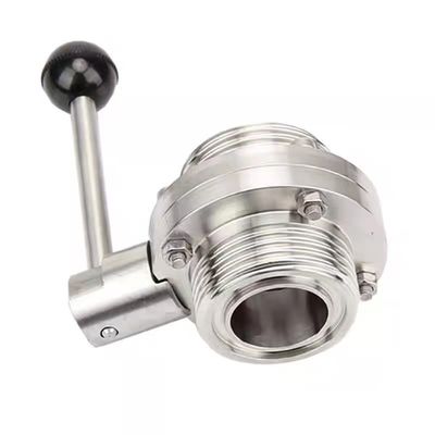 304 316 316L filetage soudé à serrage de soupape papillon manuel DIN 3A SMS WZ acier inoxydable