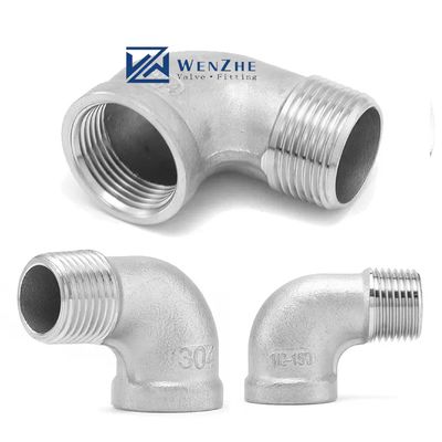 Pièces d'acier inoxydable 304 316 90 degrés à filetage pour tuyaux à coudée pour fournitures de plomberie