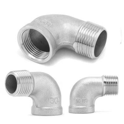 Pièces d'acier inoxydable 304 316 90 degrés à filetage pour tuyaux à coudée pour fournitures de plomberie