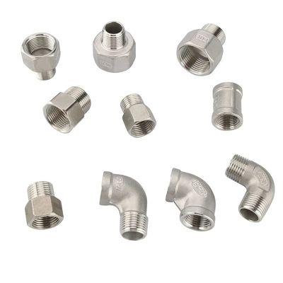 Pièces d'acier inoxydable 304 316 90 degrés à filetage pour tuyaux à coudée pour fournitures de plomberie