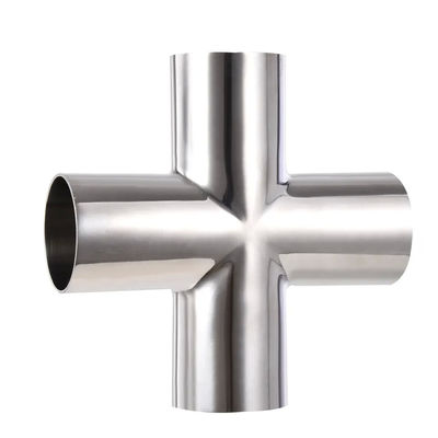 WZ ISO Standard Size 4 Way Elbow Pipe Fitting en acier inoxydable 304/316 pour le secteur sanitaire