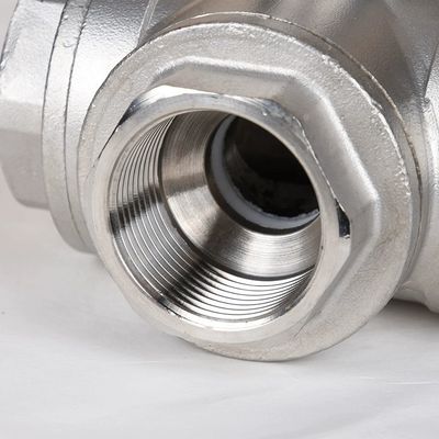 Valve d'eau à haute plateforme à trois voies industrielle avec bille flottante féminine en acier inoxydable