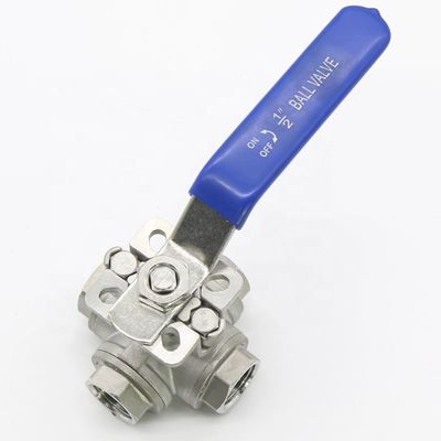 Valve d'eau à haute plateforme à trois voies industrielle avec bille flottante féminine en acier inoxydable