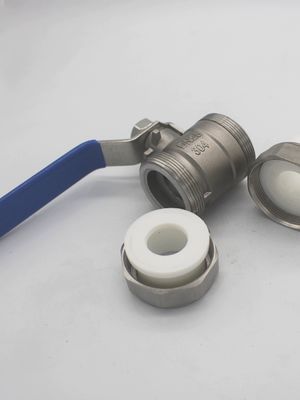 Valve à billes d'eau soudés à chaud à double union en acier inoxydable pour applications industrielles