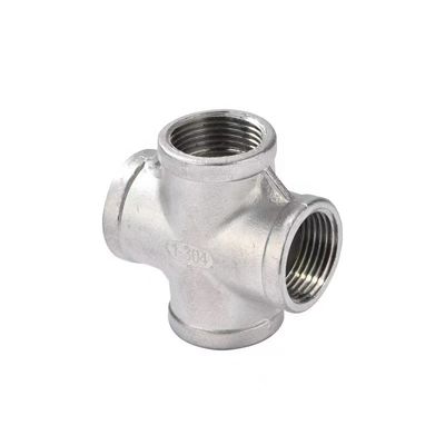 Acier inoxydable 304 201 316 Pipe Fitting Femme fil croisé 4 voies croisées NPT BSPT BSPP coulée