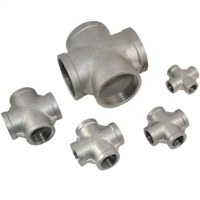 Acier inoxydable 304 201 316 Pipe Fitting Femme fil croisé 4 voies croisées NPT BSPT BSPP coulée