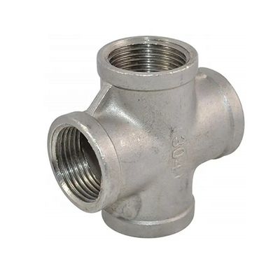 Acier inoxydable 304 201 316 Pipe Fitting Femme fil croisé 4 voies croisées NPT BSPT BSPP coulée