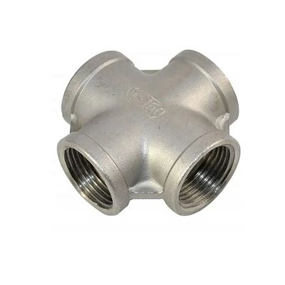 Acier inoxydable 304 201 316 Pipe Fitting Femme fil croisé 4 voies croisées NPT BSPT BSPP coulée