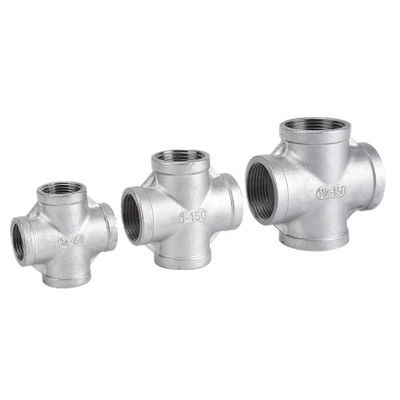 Acier inoxydable 304 201 316 Pipe Fitting Femme fil croisé 4 voies croisées NPT BSPT BSPP coulée