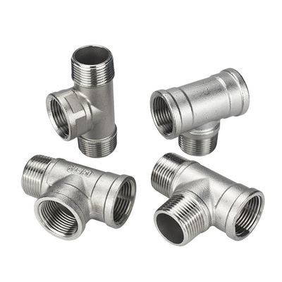 Pièces de tuyauterie en acier inoxydable hygiénique à filetage masculin à 3 voies avec coulée SS304