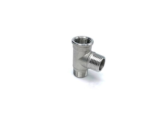 Pièces de tuyauterie en acier inoxydable hygiénique à filetage masculin à 3 voies avec coulée SS304