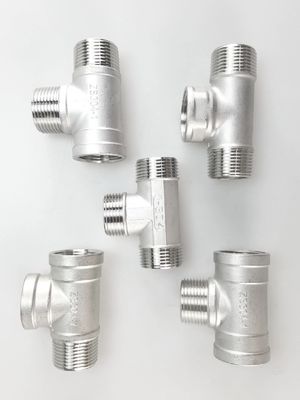 Pièces de tuyauterie en acier inoxydable hygiénique à filetage masculin à 3 voies avec coulée SS304