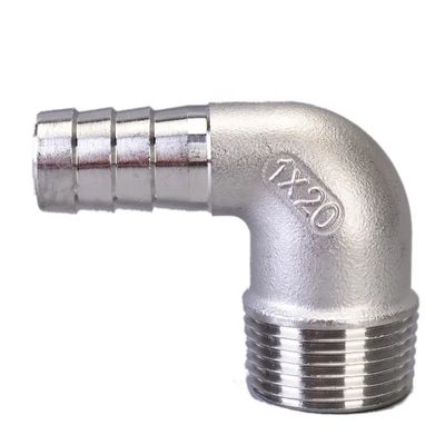 Acier inoxydable 304 316 90 degrés mâle Elbow Hose Barbe 1/4''-4.0' BSP mâle x 16 mm