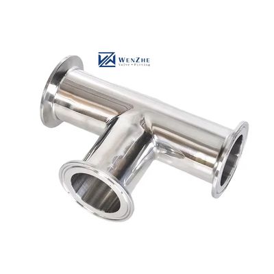 L'huile et l'eau gazeuse 3A DIN Tête cylindrique Code SS316L 304 Tête de pince sanitaire standard 1/4''-6